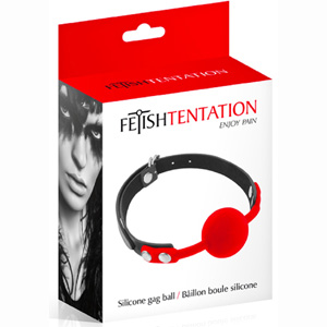 Bâillon à boule rouge en silicone