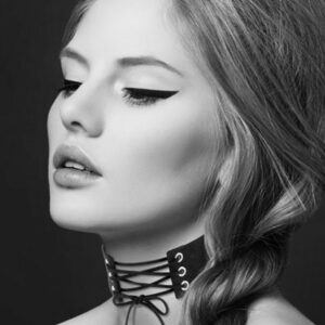 Collier SM en cuir noir